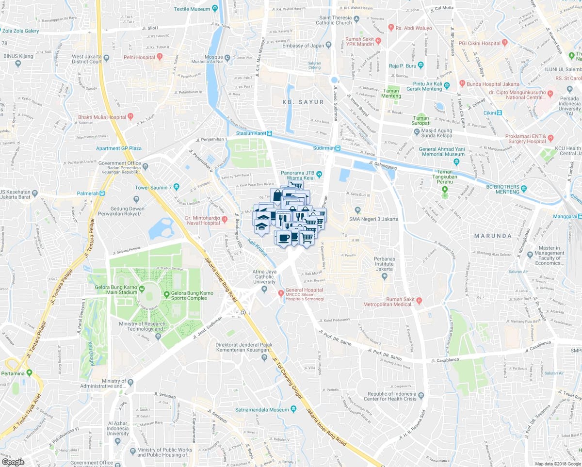 sudirman雅加达的地图