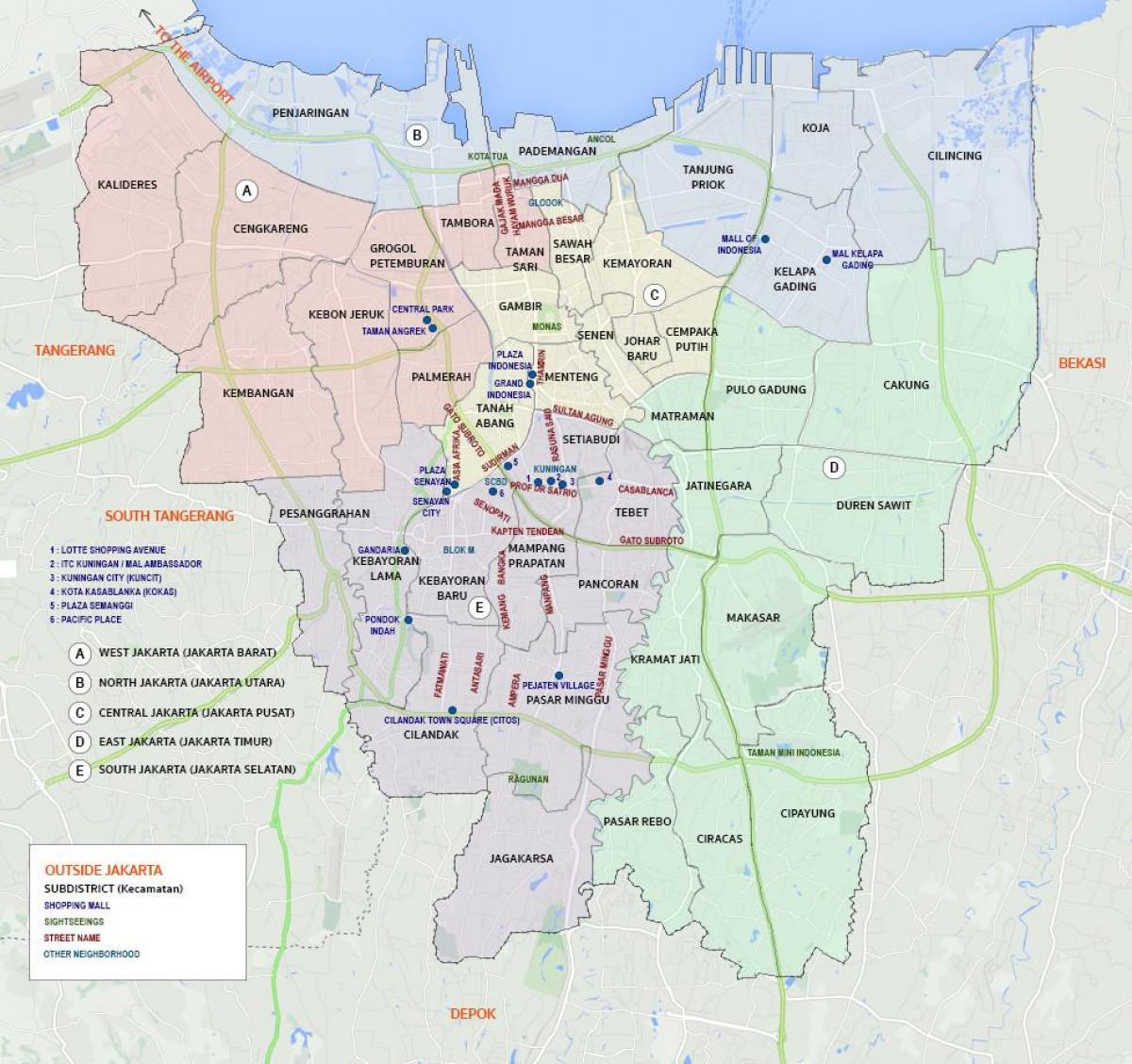 首都城市的印度尼西亚地图