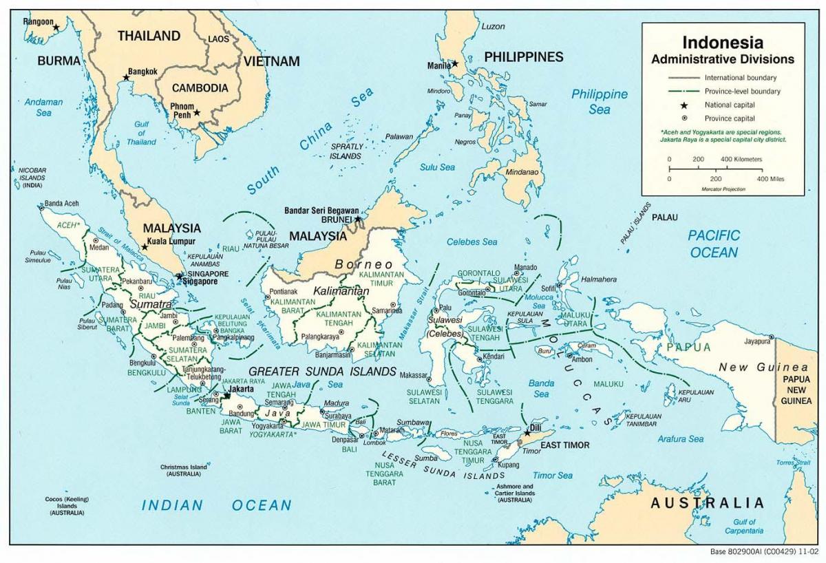 雅加达的印度尼西亚的世界地图