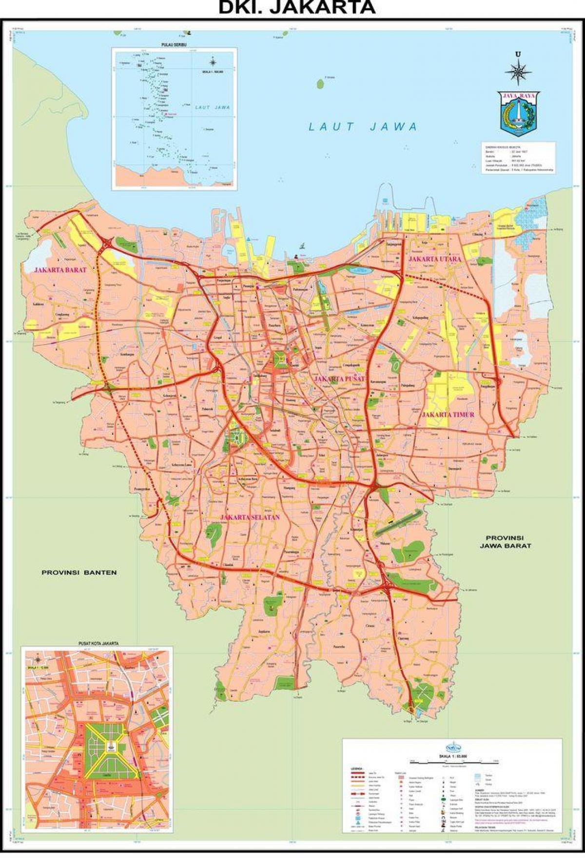 地图的雅加达的旧城区