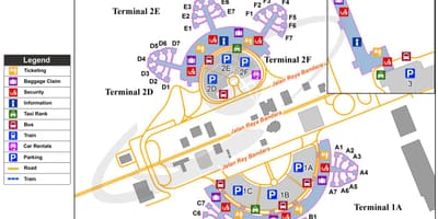 雅加达国际机场的地图
